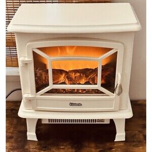 TURBRO Suburbs- Electric Fireplace-White-1400w-Multiple Heat Options!